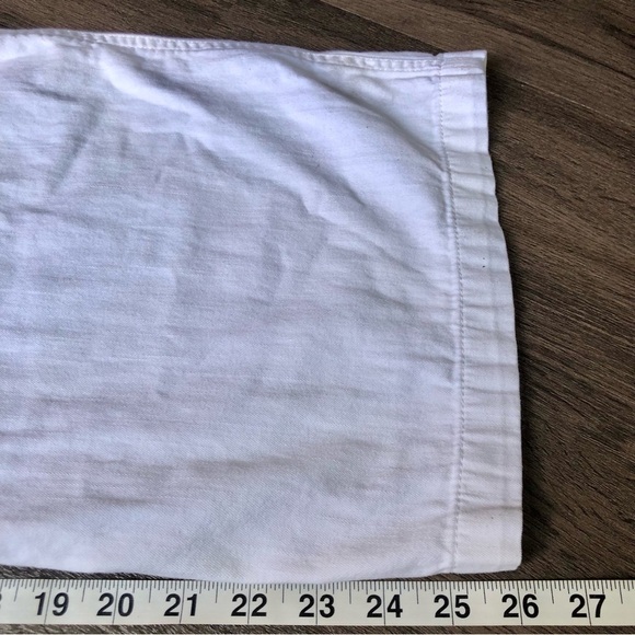 American Eagle Pull On Pants Size S White Cotton High Waisted Paperbag Wide Leg - Picture 6 of 10